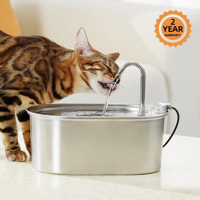 Stainless Steel Faucet Shape Cat Water Fountain