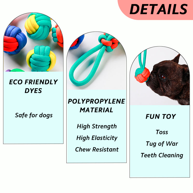 Free Monthly Gift - Contrasting Color Braided Rope Dog Toys